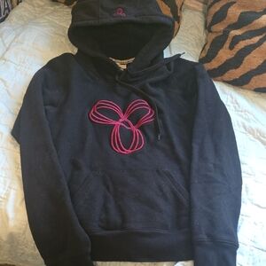 Black TNA Hoodie with Burandy Embroidered Logo